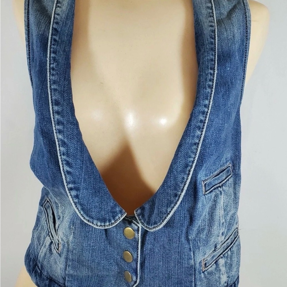 Chicos Platinum Blue Denim Vest
